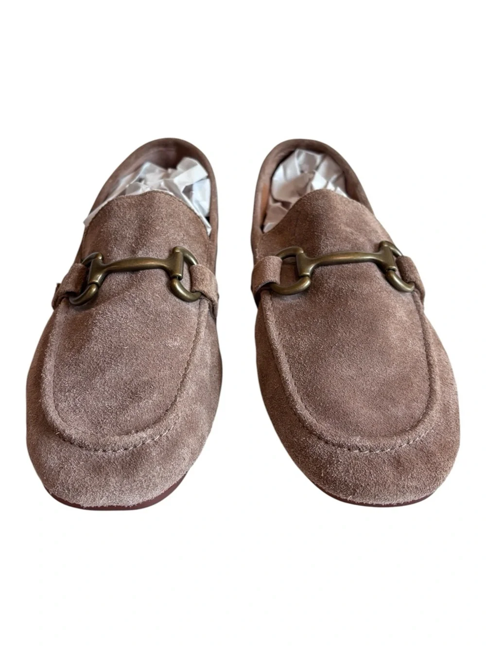 Born KHELD24 LEYLA Tan Taupe Soft Suede Horsebit Leather Loafers Women’s size 11